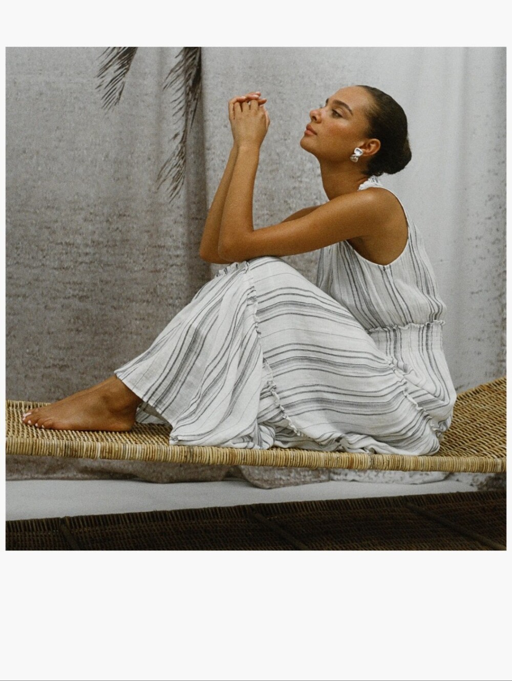 Rails Loulou Striped Sleeveless Linen Blend Maxi Dress Coastal Resort Summer - Picture 6 of 13